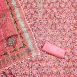 VARNI FABRICS Embroidered Organza Unstitched Dress Material image 2