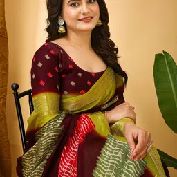 V3 FASHION STUDIO Ethnic Motifs Zari Art Silk Banarasi Saree image 4