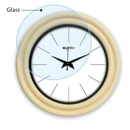 OLIVE TREE Cream & White Round Wooden Analogue Wall Clock image 2