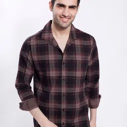 THE BEETEL HOUSE Men Comfort Slim Fit Windowpane Checked Cotton Casual Shirt-image-44