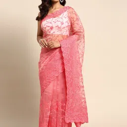 KIMISHA Floral Embroidered Organza Saree-picture-37