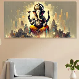 nestroots White & Cream-Coloured Ganesha Wall Paintings-image-32