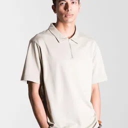 Desi Minimals Polo Collar Pure Cotton Relaxed Fit T-shirt image 1