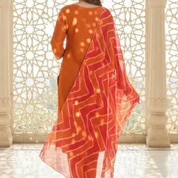 SZN Women Ethnic Motifs Embroidered Regular Thread Work Kurta with Trousers & With Dupatta image 3