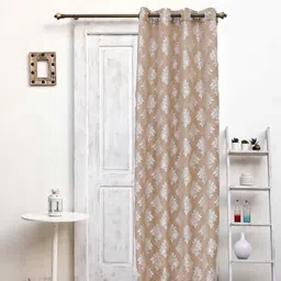 Ariana Coffee Brown & White Floral Long Door Curtain-picture-38