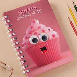 Archies Cupcake Theme Googli Eyes Printed Spiral Notebook-picture-12
