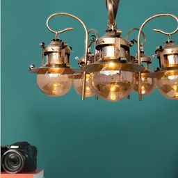 GAUVIK Gold-Toned Glass Ceiling Lamp-picture-17