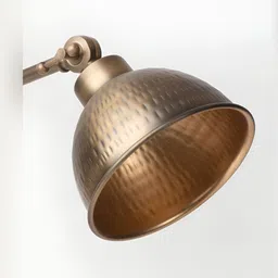 Fabindia Copper-Toned Textured Metal Abstract Shaped Table Lamp image 4