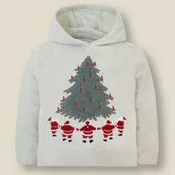 Cherry Crumble Kids Christmas Embroidered Hooded Sweatshirt-image-48