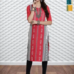 HERE&NOW Women Pack Of 3 Ethnic Motifs Print Crepe Kurta-picture-16