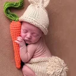 Babymoon Kids Set Of 3Carrot Theme & Rabbit Costume Shorts & Cap Photoshoot Props Set-picture-33