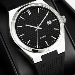 SWADESI STUFF Men Dial & Straps Analogue Watch AKASH SILICON BLACK 9 image 2