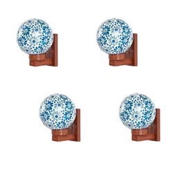 1ST TIME Blue & White Solid Glass Traditional Cylinder Wall Lamps Wall Lamps-picture-50