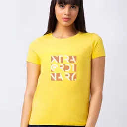 Moda Rapido Women Typography Printed Round Neck Cotton T-shirt-image-77