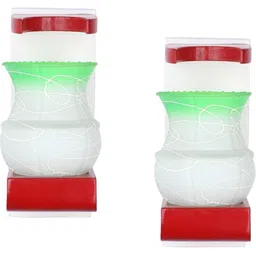 1ST TIME Green & Red Textured Wood Contemporary Abstract Shaped Shaped Wall Lamp image 2