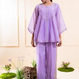 The White Tree Studio Floral Printed Round Neck Top With Trousers image 2