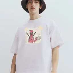 MaverIQ Men Deadpool Graphic Printed Round Neck Cotton Oversized T-shirt-picture-20
