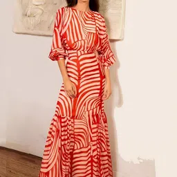 Kotty Print Crepe Fit & Flare Maxi Dress-picture-49