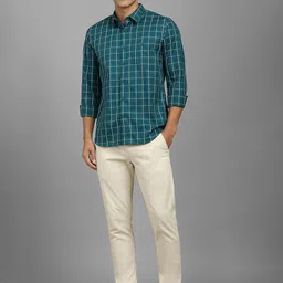 Louis Philippe Sport Men Slim Fit Checked Spread Collar Cotton Shirt image 5