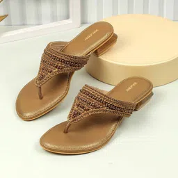 WALKWAY by Metro Women Embellished Ethnic T-Strap Flats-picture-20