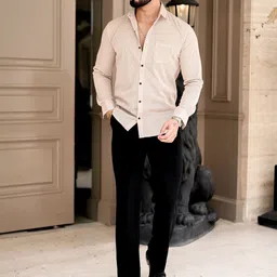 KHUSHI CREATION Original Slim Fit Popcorn Texture Spread Collar Shirt image 2