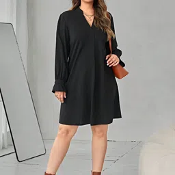 StyleCast Curve Women Bishop Sleeve A-Line Dress image 4