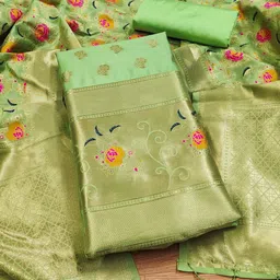 KALINI Ethnic Motifs Woven Design Unstitched Dress Material image 4