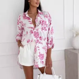 StyleCast Floral Shirt Mini Dress-image-17