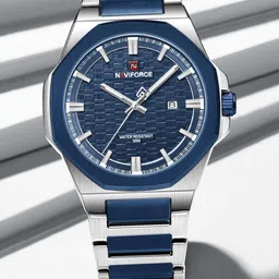 Naviforce Men Dial & Stainless Steel Straps Analogue Date Aperture Watch NF9245 S BE BE-picture-33