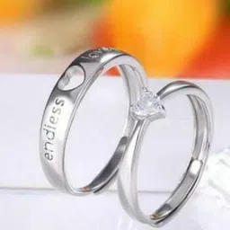 Ringzinnie Set Of 2 Stone-Studded Endless Couple Finger Rings-picture-42