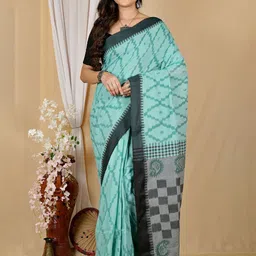 DipDiya Geometric Printed Pure Cotton Taant Saree-picture-21