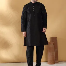 KRAFT INDIA Men Straight Kurta With Churidar And Nehru Jacket image 2