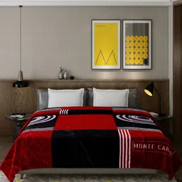 Monte Carlo Pride Maroon & Black Printed Heavy Winter Double Queen Blanket 757 GSM image 2