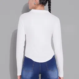 Maheshvi Solid Shirt Collar Long Sleeves Regular Top image 5