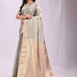 Mitera Woven Design Zari Organza Saree image 5