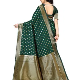 KALINI Woven Design Zari Silk Blend Kanjeevaram Saree image 4