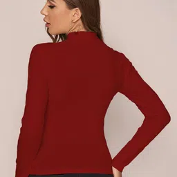 ANBICH DESIGNS Women Ribbed Long Sleeves Top image 5