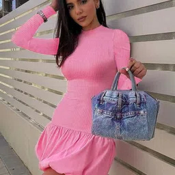 Outzidr Women Solid Drop-Waist Mini Dress image 2