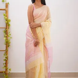 ZIKARAA Woven Design Zari Silk Cotton Saree image 2