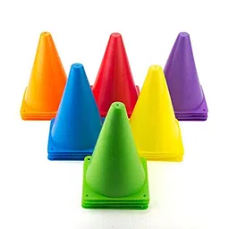 IWIN 9INCHCONES_PACK15 Plastic Sports Agility Cone Marker Set, 9 inch Pack of 5 (Multicolour) image 1