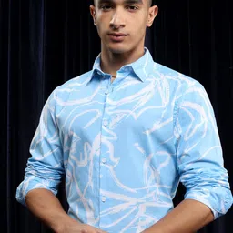 KETCH Men Abstract Printed Spread Collar Casual Shirt image 2