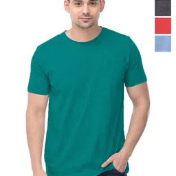 COLOR CAPITAL Unisex Pack Of 4 Solid Round Neck Cotton T-shirts-picture-12