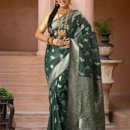 Anouk Paisley Woven Design Chanderi Saree-image-29