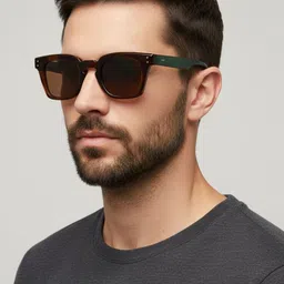 goglassic Unisex Brown Lens & Green Square Sunglasses with-image-94
