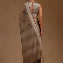 Soch Warli Printed Chanderi Saree With Blouse Piece image 2