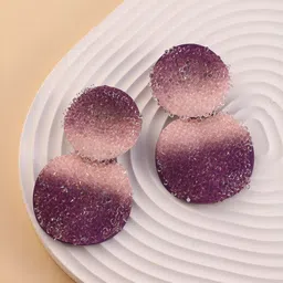 SOHI Glacier Circular Amethyst Drop Earrings image 1