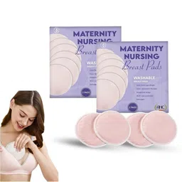 AHC Pack Of 2 Ultra Soft Reusable & Leak-Proof Nursing Pads-picture-17