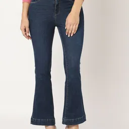 Kraus Jeans Women Flared High-Rise Light Fade Jeans-image-93