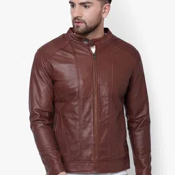 CITY ROYALTY Men Leather Windcheater Outdoor Biker Jacket-picture-38