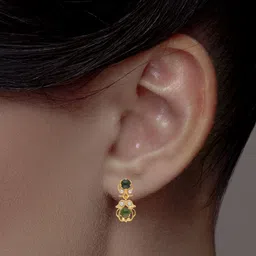 C KRISHNIAH CHETTY JEWELLERS PVT LTD 22Kt Gold Stone Studded Drops Earrings - 5.09 g-picture-37